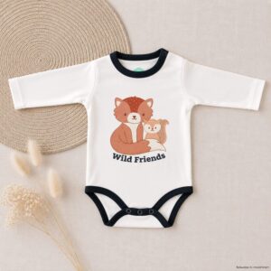 Babybody aus reiner Baumwolle – Wild Friends