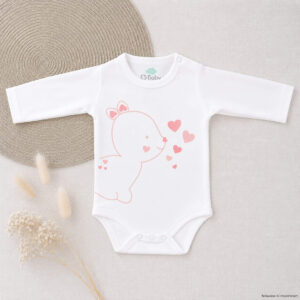Babybody aus reiner Bio-Baumwolle – Herzmotiv