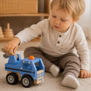Abschleppwagen aus Holz – für kleine Fahrzeugfans