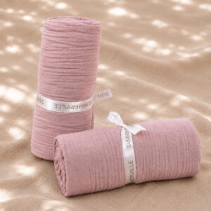 Babydecke aus Bio-Musselin – Hellmauve