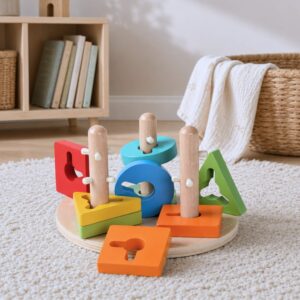 Buntes Steckspiel aus Holz – Ab 1 Jahr