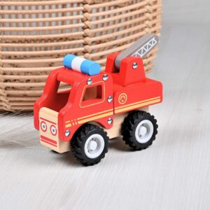 Feuerwehrfahrzeug aus Holz – zum Schieben, Spielen & Entdecken