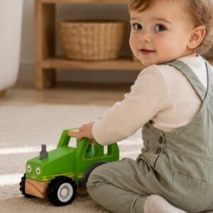 Holztraktor für Kinder – Entdecken, Schieben & Spielen