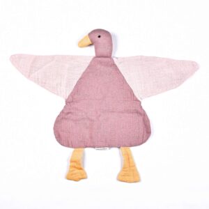 Schnuffeltuch für Babys – Bio-Musselin Ente in Altrosa